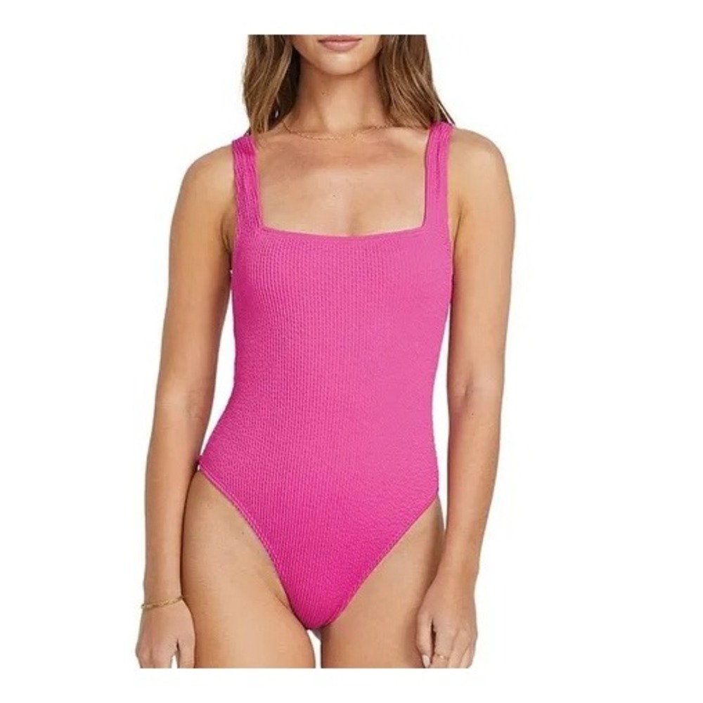 Bravissimo Women's Neon Pink Crinkle Pollenca One Piece Swimsuit Size 34L NWT